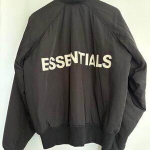Fear Of God Essentials Large Black Bomber Jacket